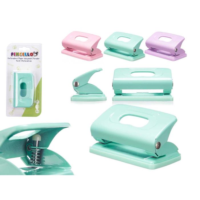 Perforadora Pincello Surtidos Colores 10.2x21.2x4.3 cm - Morado, Rosa, Verde (24 Unidades) Perforadora Pincello Surtidos Colores 10.2x21.2x4.3 cm - Morado, Rosa, Verde (24 Unidades)