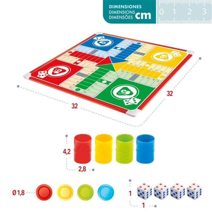 Tablero de Parchís y Oca CB Games 32 x 32 x 1 cm (25 Piezas) (6 Unidades) 3 Tablero de Parchís y Oca CB Games 32 x 32 x 1 cm (25 Piezas) (6 Unidades) 3