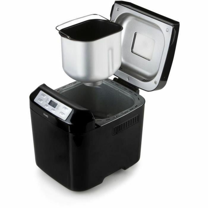 Domo B3974 Panificadora Automática 12 Programas, Temporizador 13H, Panes 750g/1000g, Sin Gluten, Antiadherente, Negro