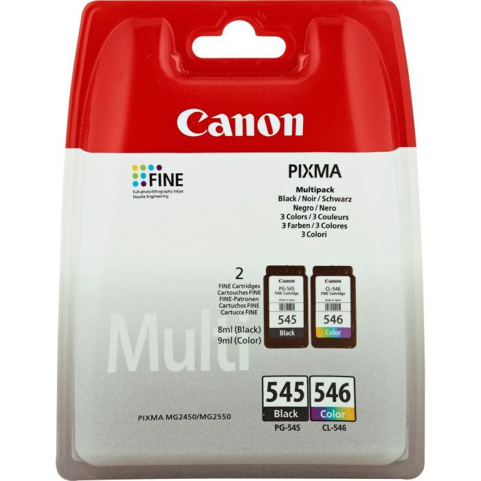 Canon PG 545 CL 546 Tinta Negro y Color Pack 2 Blister