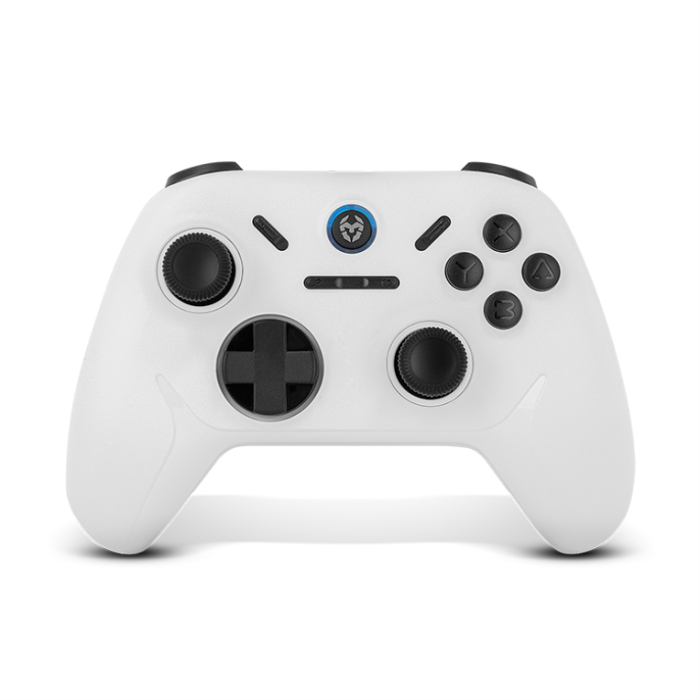 Krom Kadoer Palanca de mando Inalámbrico/USB Blanco para Android, Nintendo Switch, PC, iOS