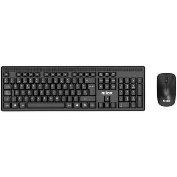 Teclado y Ratón Nilox Negro Qwerty Español (20 Unidades) 1 Teclado y Ratón Nilox Negro Qwerty Español (20 Unidades) 1