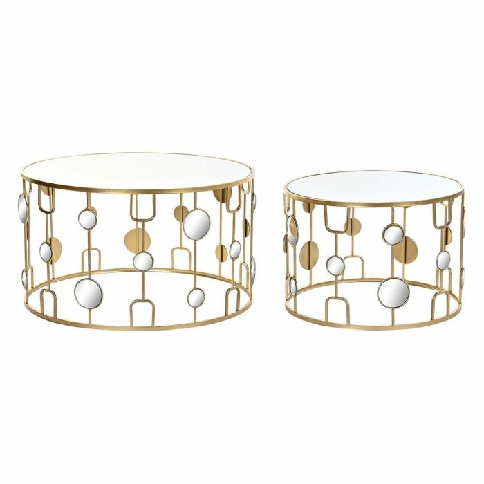 Mesita Auxiliar Glam DKD Home Decor Dorado 80 x 45 x 80 cm Set de 2