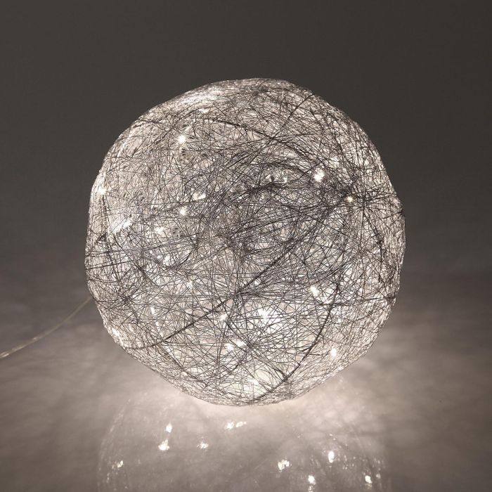 Bola Plateada En 3D Luminosa 20Cm Versa (2 Unidades) 1 Bola Plateada En 3D Luminosa 20Cm Versa (2 Unidades) 1