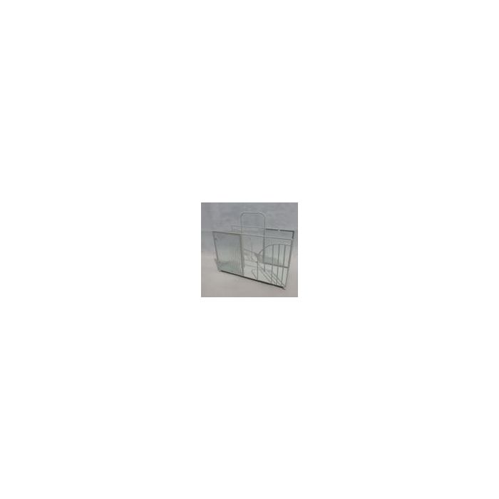 DKD Home Decor Revistero Estilo Nórdico Scandi Blanco de Metal y Cristal, Medidas 36x16x34 cm (Ancho x Profundo x Alto), Pack de 2 Unidades