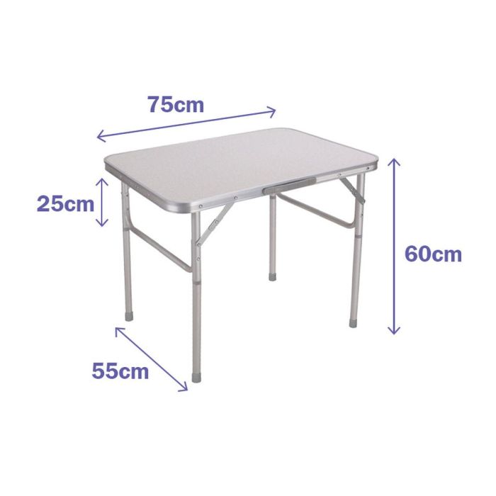 Marbueno Mesa Plegable Aluminio D25 Surtida Camping y Playa 75X55X25/60 cm 10013 1