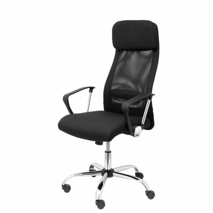 Piqueras y Crespo Sillón de Dirección Ergonómico con Respaldo de Malla, Asiento Negro, Brazos Fijos y Mecanismo Basculante 5