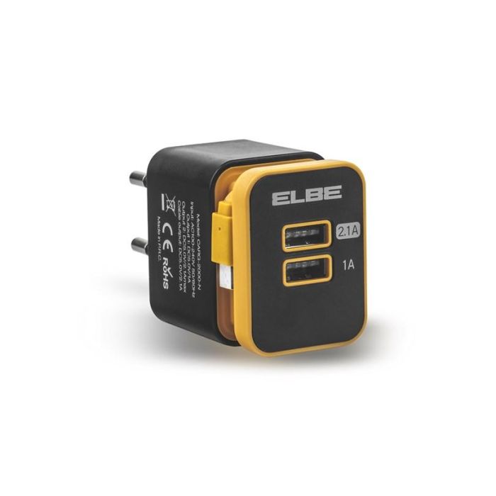Elbe CARG-2000-N Cargador USB de Pared 2 Puertos (2.1A + 1A) + Cable Micro USB Incluido - Compatible con Dispositivos Android 1 Elbe CARG-2000-N Cargador USB de Pared 2 Puertos (2.1A + 1A) + Cable Micro USB Incluido - Compatible con Dispositivos Android 1