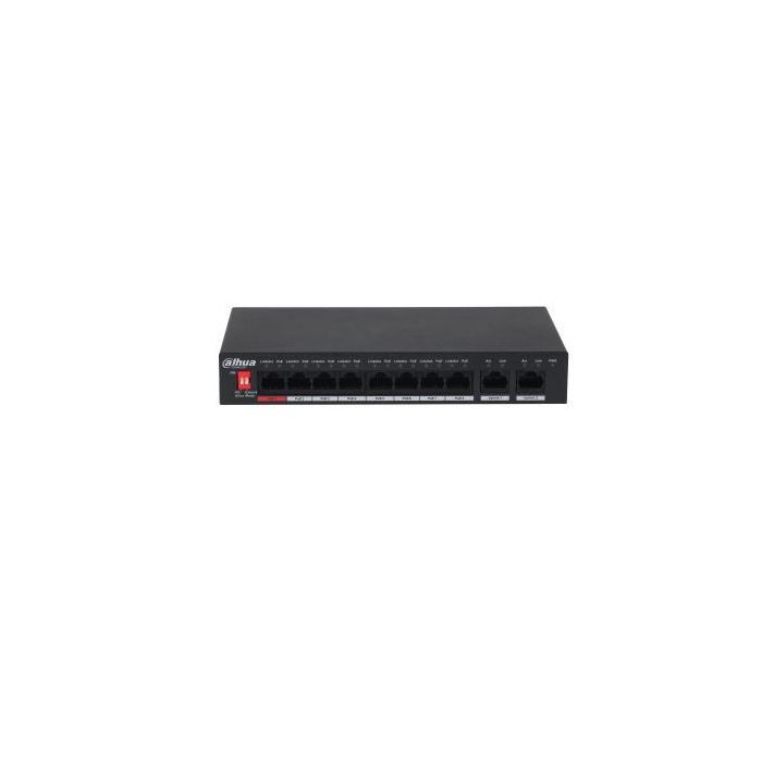 Dahua Switch PoE 8 puertos Fast Ethernet + 2 RJ45 uplink Gigabit no gestionable 1 Dahua Switch PoE 8 puertos Fast Ethernet + 2 RJ45 uplink Gigabit no gestionable 1