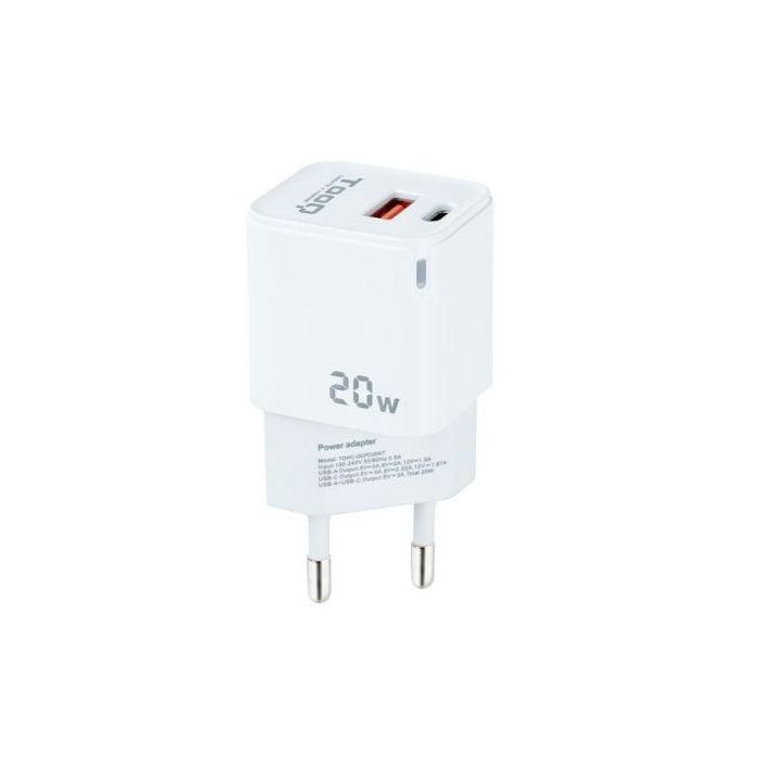 Cargador de Pared TooQ TQWC-QCPD20WT Blanco 20 W (1 unidad) 0 Cargador de Pared TooQ TQWC-QCPD20WT Blanco 20 W (1 unidad) 0