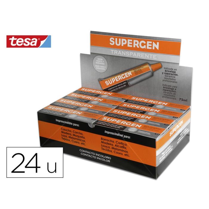 Pegamento Supergen Contacto Incoloro 75 mL Unidad 24 unidades