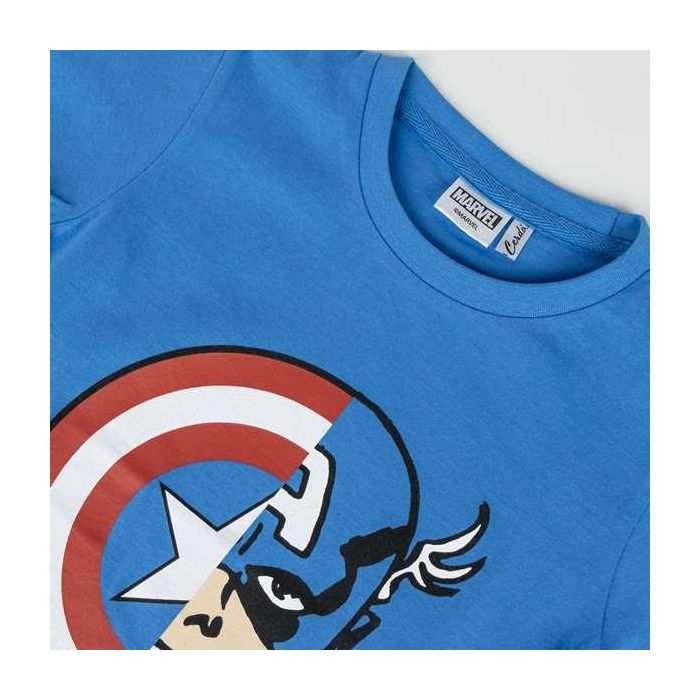 Camiseta de Manga Corta Infantil The Avengers Azul
