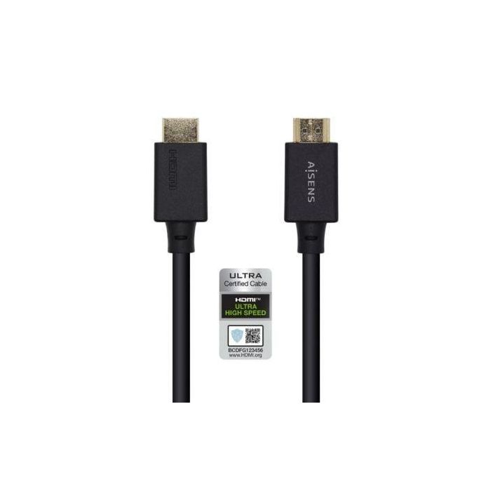 Aisens Cable HDMI V2.1 Premium Alta Velocidad 8K@60Hz 48Gbps 1.0M Negro