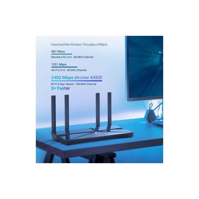 TP-Link Router WiFi Archer AX53 AX3000 WiFi6, Doble Banda, 4 Antenas, Compatible con OneMesh 3