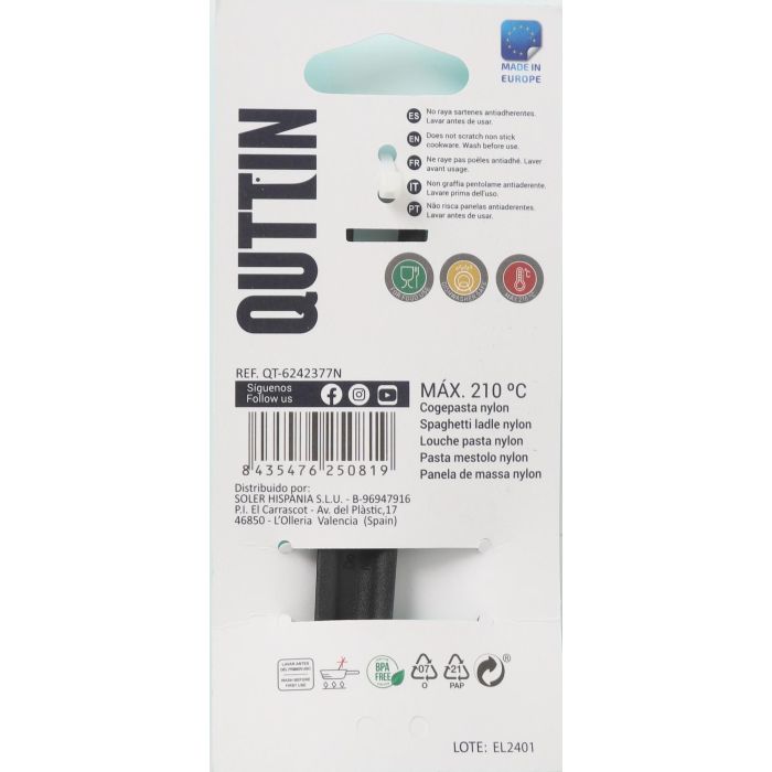 Quttin Cogepasta de Nylon Negra 29 x 5,5 cm (24 Unidades) 4