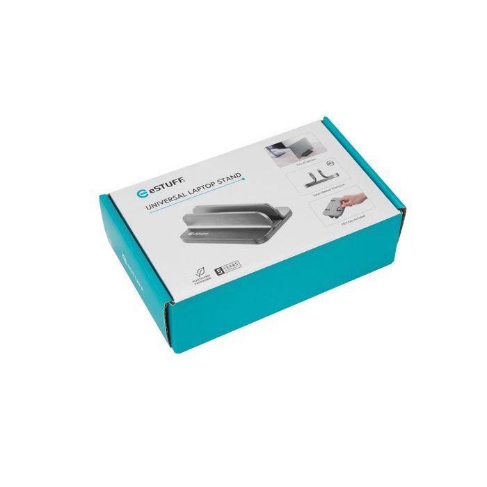 eSTUFF Soporte Universal para Laptop Gris Oscuro de Aluminio Ajustable 11-45mm 4
