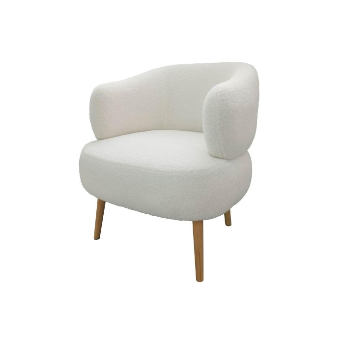 DKD Home Decor Butaca Blanco Natural Poliester Madera 70 x 80 x 70 cm 1 DKD Home Decor Butaca Blanco Natural Poliester Madera 70 x 80 x 70 cm 1