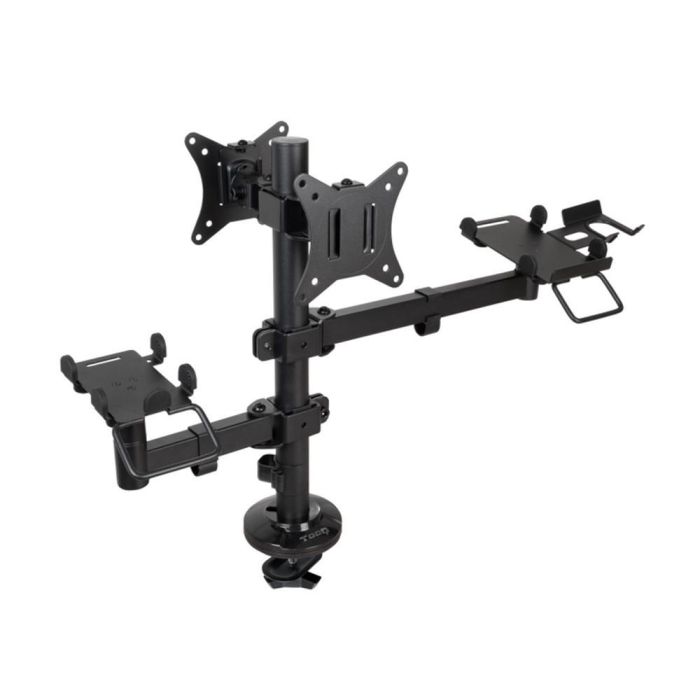Soporte de Mesa para 2 Monitores, TPV, Impresora, Términal y Lector TooQ TQPM0002/ Giratorio/ Inclinable/ hasta 9kg Soporte de Mesa para 2 Monitores, TPV, Impresora, Términal y Lector TooQ TQPM0002/ Giratorio/ Inclinable/ hasta 9kg