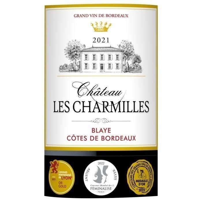 Château Les Charmilles 2021 Blaye Côtes de Bordeaux - Vino tinto Burdeos 1