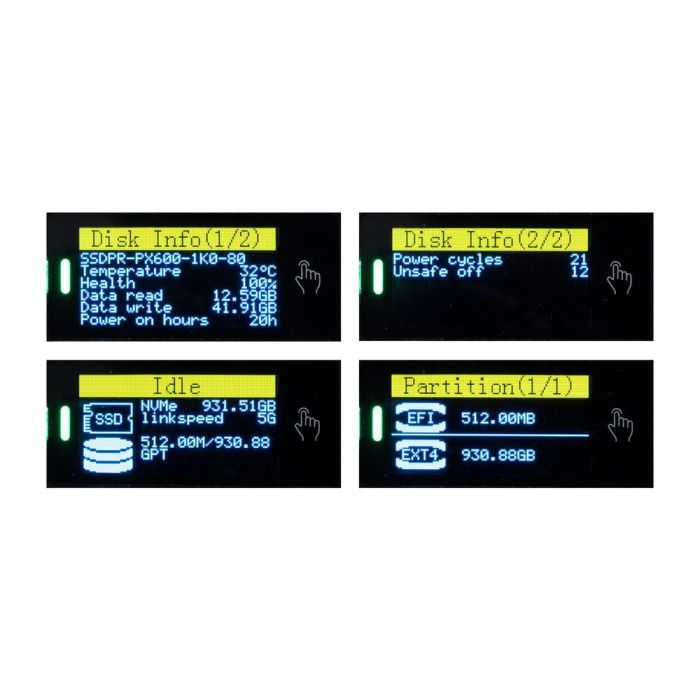 COOLBOX CAJA SSD M.2 NVME/SATA LCD COOLBOX MINICHASE PS32 4