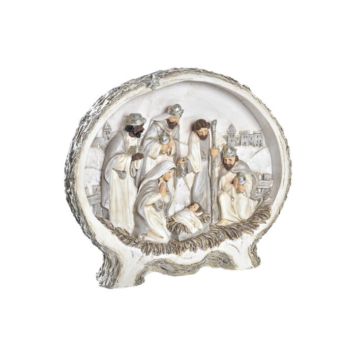 DKD Home Decor Nacimiento Navidad Tradicional de Resina Marrón Gris para Belén - 18.5x16 cm