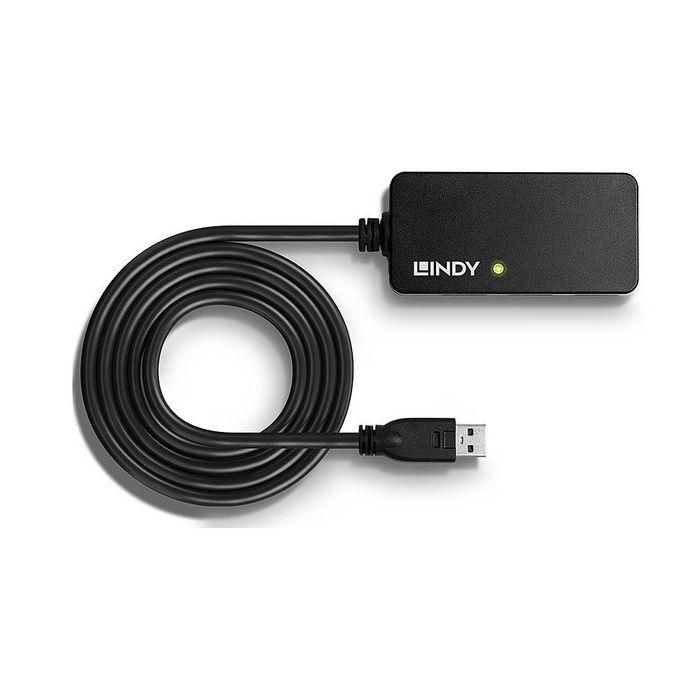 Lindy Hub de Extensión USB 3.0 SuperSpeed Activo Pro 10m, 4 Puertos, 5Gbps, Conectores de Bloqueo 2