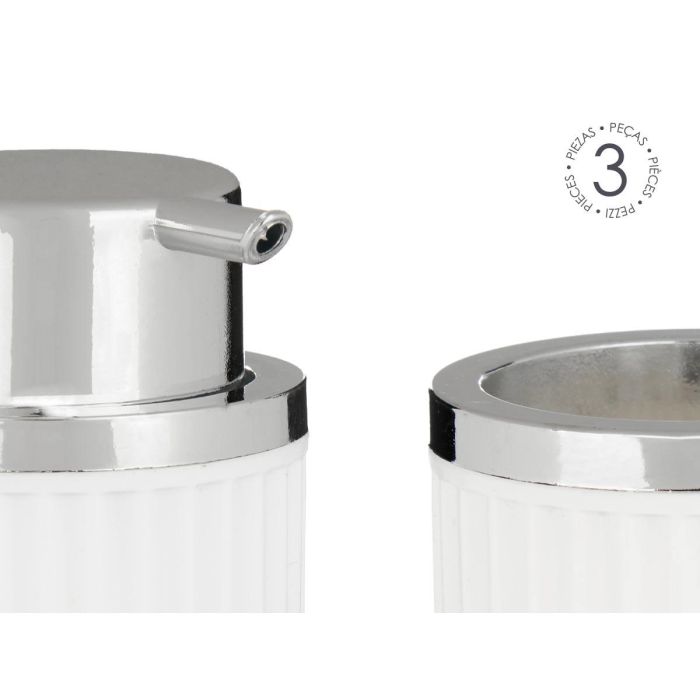 Set Baño 3 Piezas Blanco Berilo - Jabonero, Dispensador y Bote (12 Unidades) 3 Set Baño 3 Piezas Blanco Berilo - Jabonero, Dispensador y Bote (12 Unidades) 3