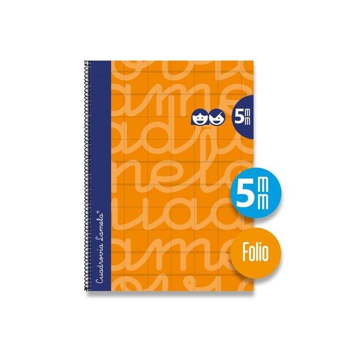 Lamela Bloc Tapa Forrada Fº 80H Cuadrovia 5 Mm Naranja 5 unidades