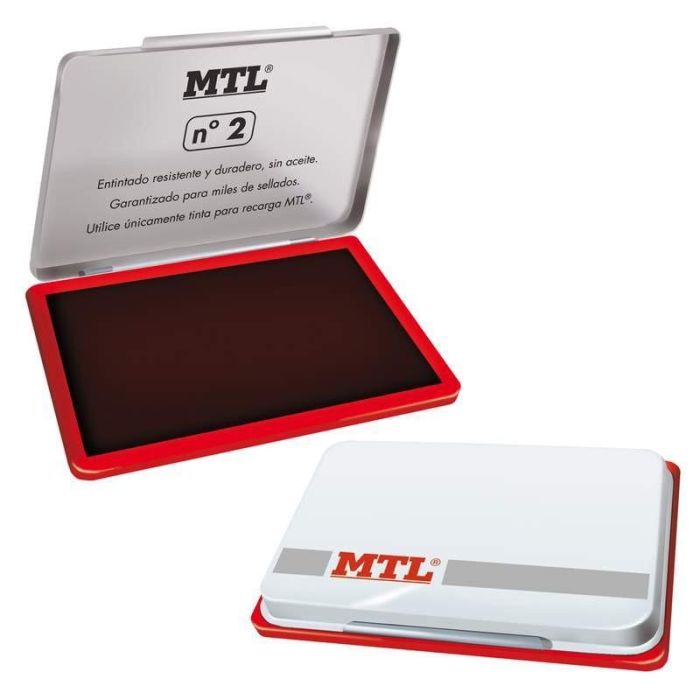 Mtl Tampón Metálico Para Sellado Nº2 122x84x14 mm Con Almohadilla Entintada Rojo Mtl Tampón Metálico Para Sellado Nº2 122x84x14 mm Con Almohadilla Entintada Rojo
