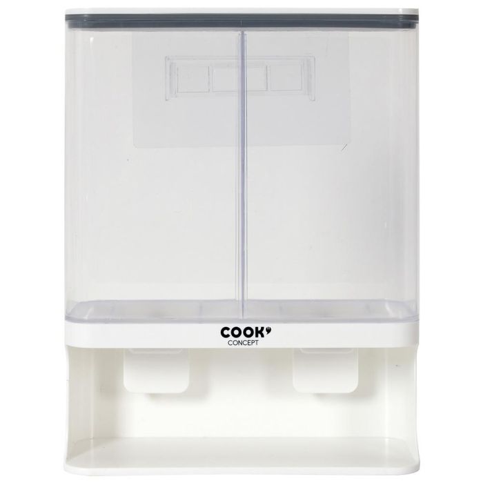 Cook Concept Dispensador 2 Compartimentos 3L para Cereales Café Frutos Secos con Vasos Graduados 6 Cook Concept Dispensador 2 Compartimentos 3L para Cereales Café Frutos Secos con Vasos Graduados 6