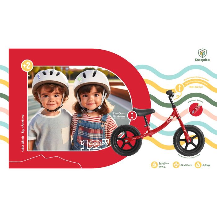 Bicicleta Sin Pedales Roja D00304 Deqube 2