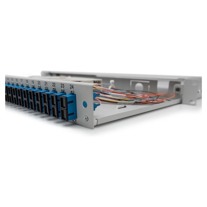 Digitus LWL Caja de empalme de fibra óptica 1HE equipada 24x SC duplex OS2, gris, acero, referencia: Spleißbox 6 Digitus LWL Caja de empalme de fibra óptica 1HE equipada 24x SC duplex OS2, gris, acero, referencia: Spleißbox 6
