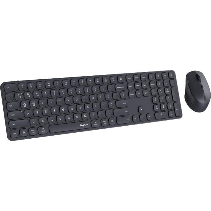 Rapoo 9810M Combo Teclado y Ratón Inalámbrico Multimodo Gris Oscuro 4