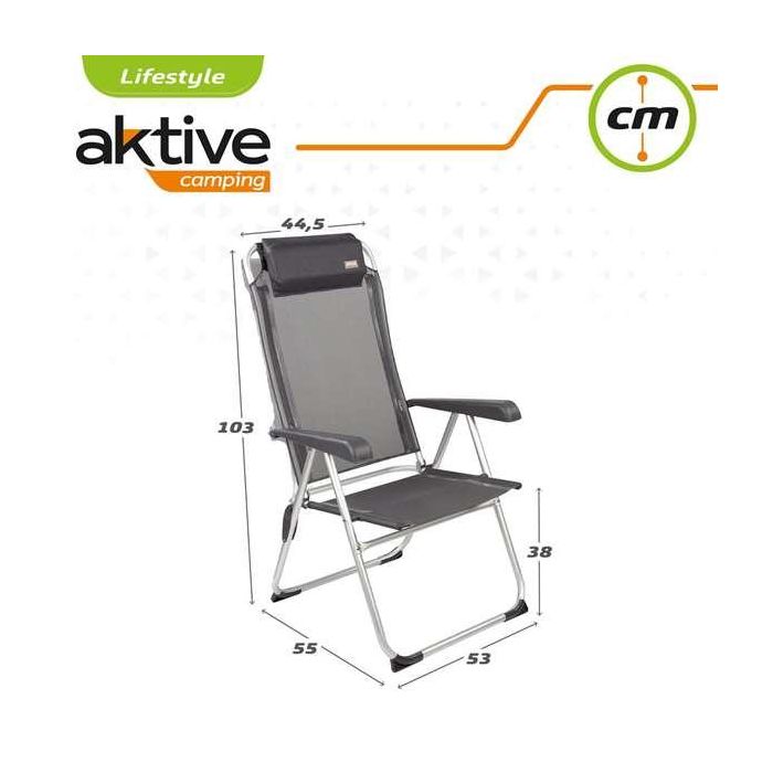 Silla camping aluminio reclinable 5 posiciones 44x55x101cm 14 Silla camping aluminio reclinable 5 posiciones 44x55x101cm 14