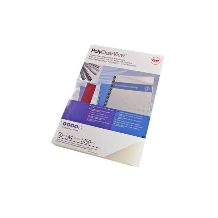 GBC Caja de 100 cubiertas de polipropileno A4 300 micras transparente IB386848 2