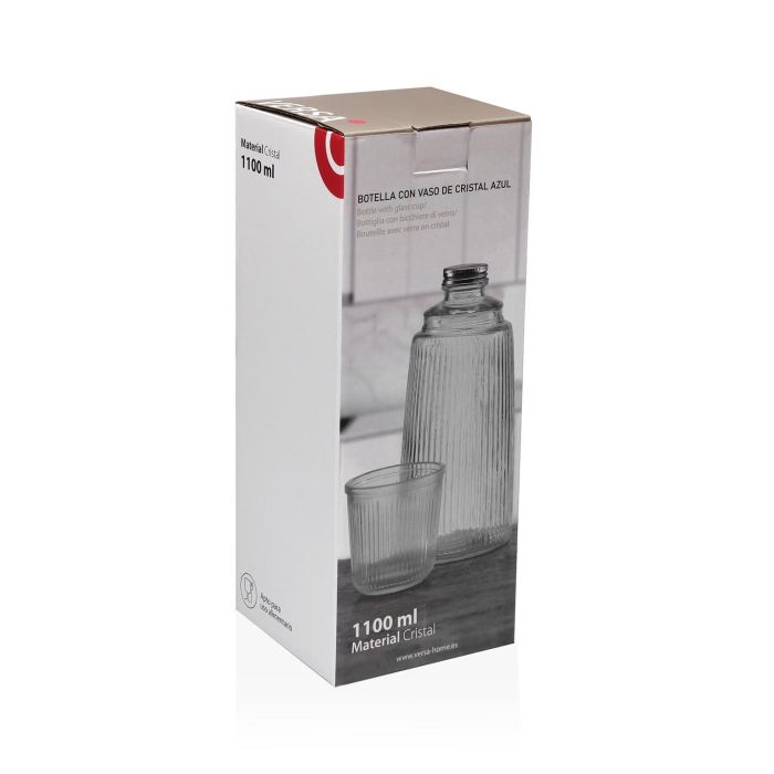 Botella de Agua Versa Negro Vidrio Aluminio 10,3 x 26 x 10,3 cm 3 Botella de Agua Versa Negro Vidrio Aluminio 10,3 x 26 x 10,3 cm 3