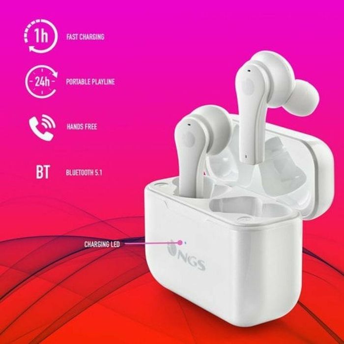 Auriculares Bluetooth NGS ARTICABLOOMWHITE Blanco Negro 6