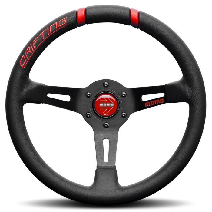 Momo MOMVDRIFT33NROSR Volante Deportivo Abombado Drifting 330 Negro-Rojo con Marcadores de Posición Rápidos y Logo Bordado Momo MOMVDRIFT33NROSR Volante Deportivo Abombado Drifting 330 Negro-Rojo con Marcadores de Posición Rápidos y Logo Bordado