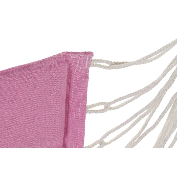 DKD Home Decor Silla Colgante de Jardín y Terraza, Rosa, de Algodón, Poliéster y Pino, 97x54x100 cm, Soporta hasta 110 kg 2