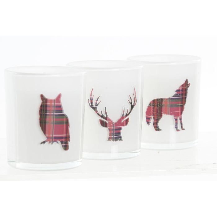 DKD Home Decor Vela de Navidad Alpina con Reno, Cera y Cristal, Blanco y Rojo, 5.5x6.5x5.5 cm (Pack de 12) 1 DKD Home Decor Vela de Navidad Alpina con Reno, Cera y Cristal, Blanco y Rojo, 5.5x6.5x5.5 cm (Pack de 12) 1