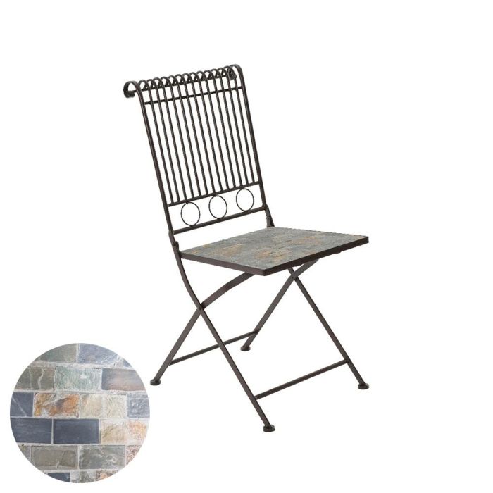 Silla metálica/mosaico Stuttgart color marrón para exterior 39x39x90cm hierro y piedra 0 Silla metálica/mosaico Stuttgart color marrón para exterior 39x39x90cm hierro y piedra 0
