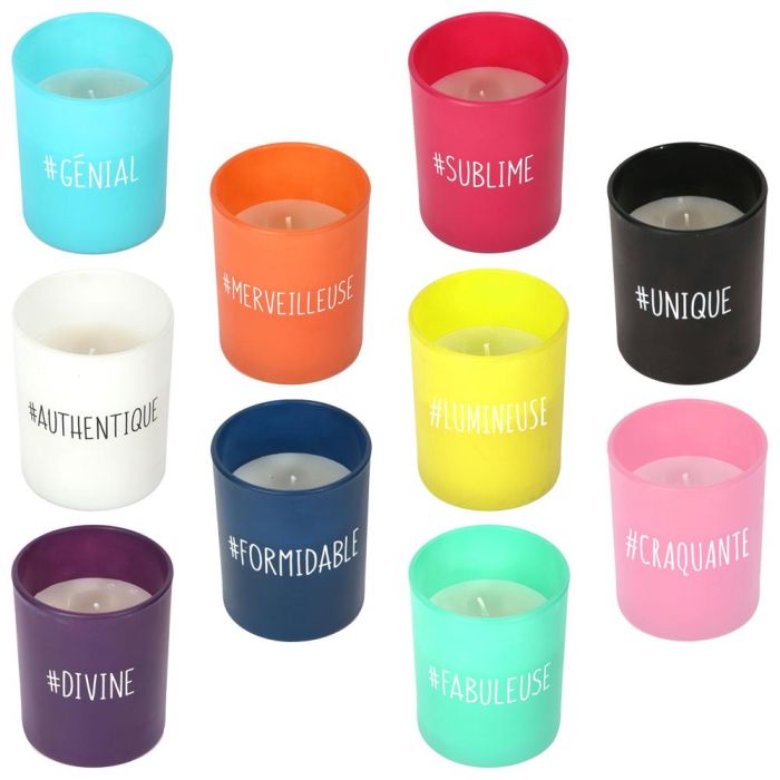 Home Deco Factory Vela con Vaso Cristal Colección Bougie 7,5x9 cm 2