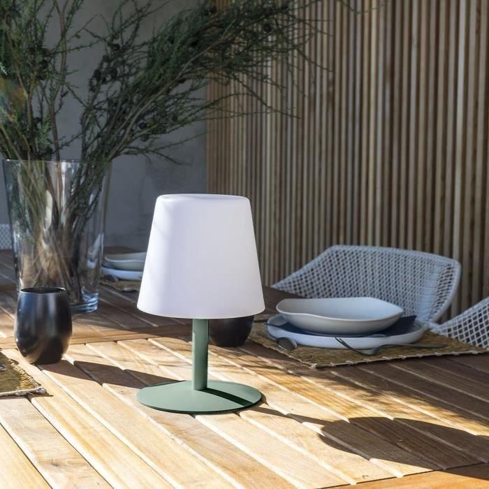 Lámpara de mesa inalámbrica - LUMISKY - STANDY MINI Oliva - Al. 25 cm - Base de acero verde oliva - LED blanco cálido y blanco 3 Lámpara de mesa inalámbrica - LUMISKY - STANDY MINI Oliva - Al. 25 cm - Base de acero verde oliva - LED blanco cálido y blanco 3