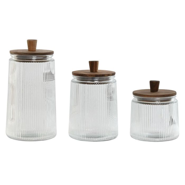 Bote Basicos DKD Home Decor Transparente 12.7 x 24 x 12.7 cm Set de 3 Bote Basicos DKD Home Decor Transparente 12.7 x 24 x 12.7 cm Set de 3