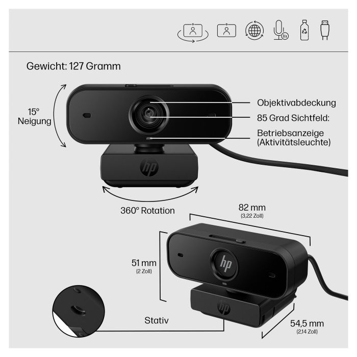 HP Webcam 430 FHD USB 9