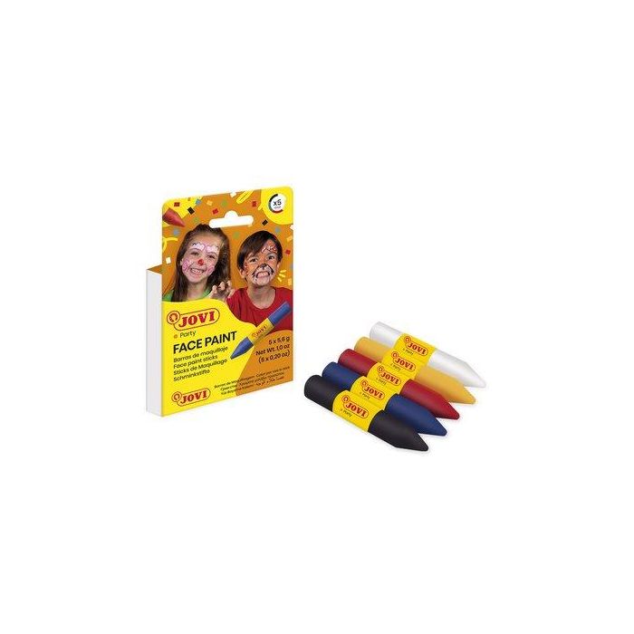 Jovi Estuche 5 Barras De Maquillaje En Barra 5,6 gr - Colores Surtidos (Blanco, Amarillo, Rojo, Azul, Negro)