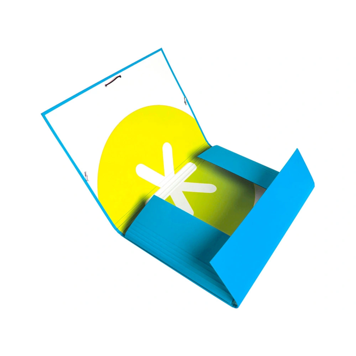 Antartik Carpeta Tres Solapas Cierre Gomas Cartón Forrado A4 Azul 2