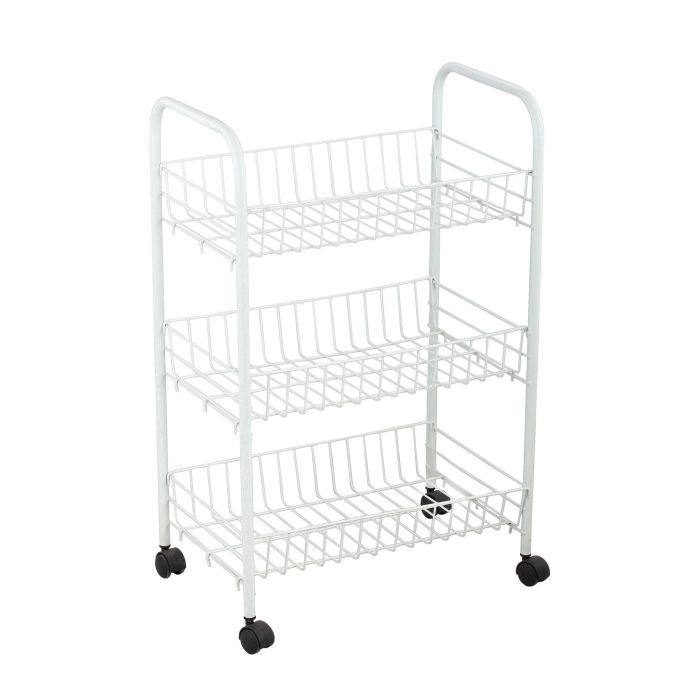 Confortime Verdulero de Metal Blanco, 3 Pisos, 62 cm Alto (6 Unidades) 1 Confortime Verdulero de Metal Blanco, 3 Pisos, 62 cm Alto (6 Unidades) 1