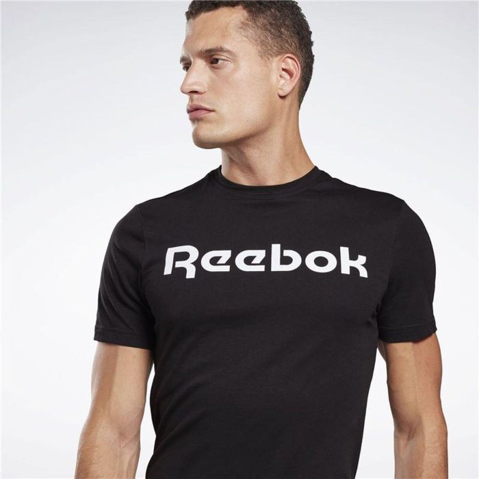 Camiseta de Manga Corta Hombre Reebok Graphic Series Linear Logo Negro 3