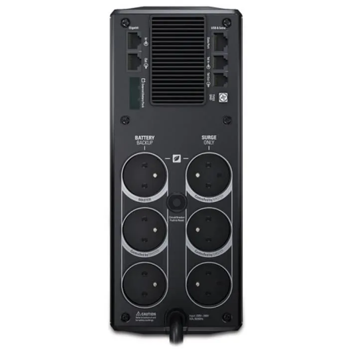 APC Inversor Back UPS Pro BR1500G-FR 1500VA / 865W para PC y Mac con Pantalla LCD y Protección de Red Gigabit Ethernet 2